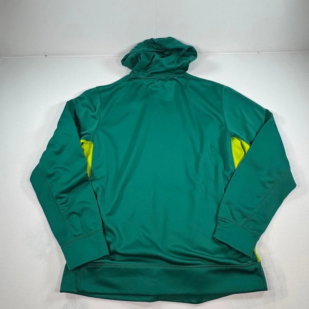 Nike Therma-FIT Mens Hoodie Green Neon Yellow Pullover Sweatshirt Size L